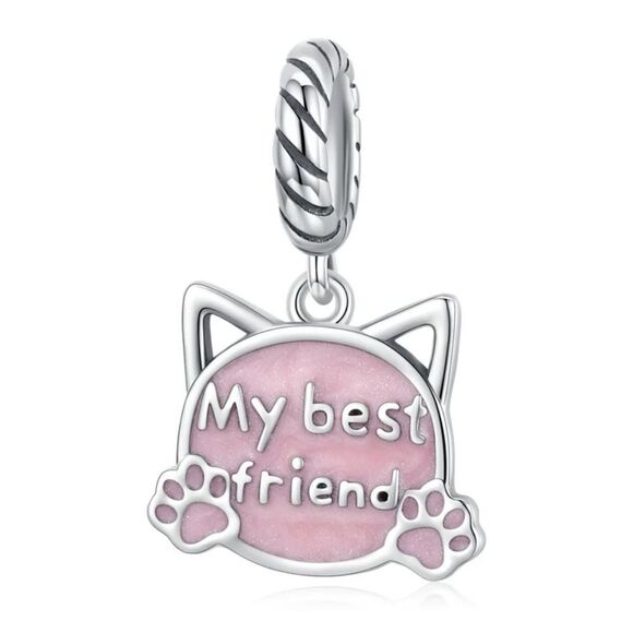 925 Silver Kitty Dangle Charm - Picture 1 of 6